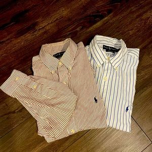 (2) Ralph Lauren Men’s Long Sleeve Button-Down Shirts Sz Large